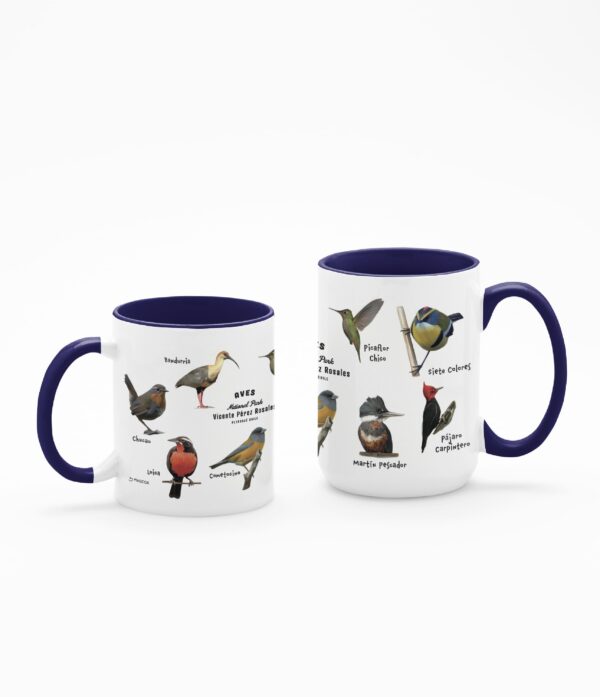 TazaA 11 15 Oz Azul Taza Aves