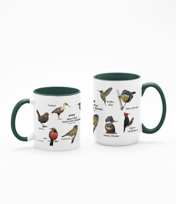 TazaA 11 15 Oz Verde Taza Aves